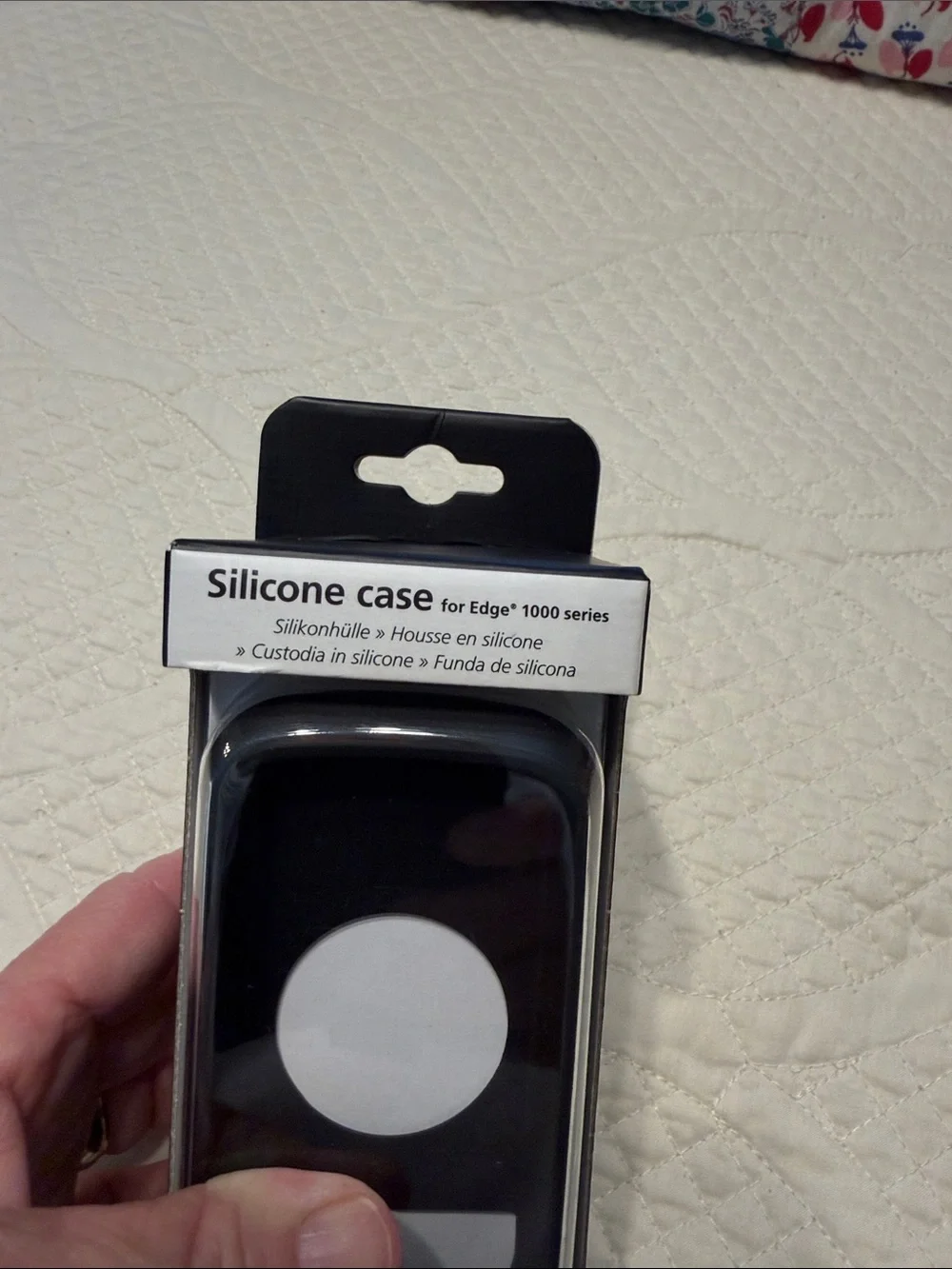 Garmin Black Silicone Case for Edge 1000 Series with White Circle Detail